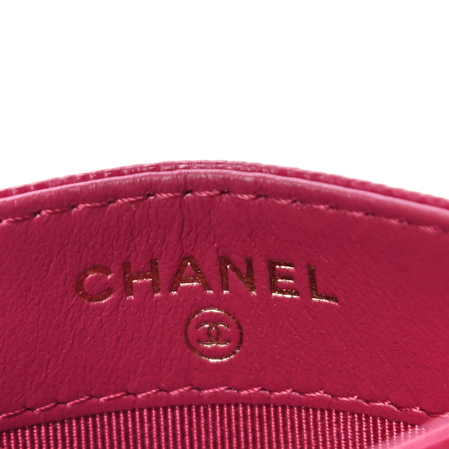 Caviar Quilted Card Holder Dark Pink