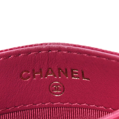 Chanel Caviar Quilted Card Holder Dark Pink 8 of 12