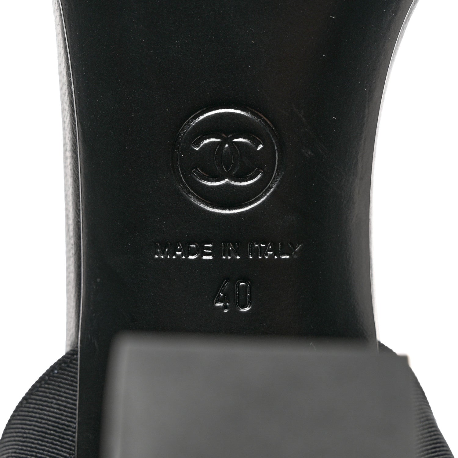 Chanel Lambskin Grosgrain CC Chain Strap Sandals 40 Black 8 of 9