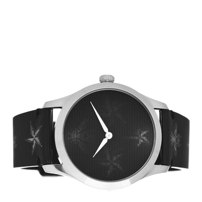 Gucci Stainless Steel Calfskin 38mm G-Timeless Bee Star Hologram Quartz Watch Black 2 of 4