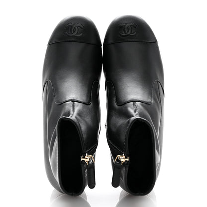 Chanel Lambskin Ankle Boots 37.5 Black 2 of 9