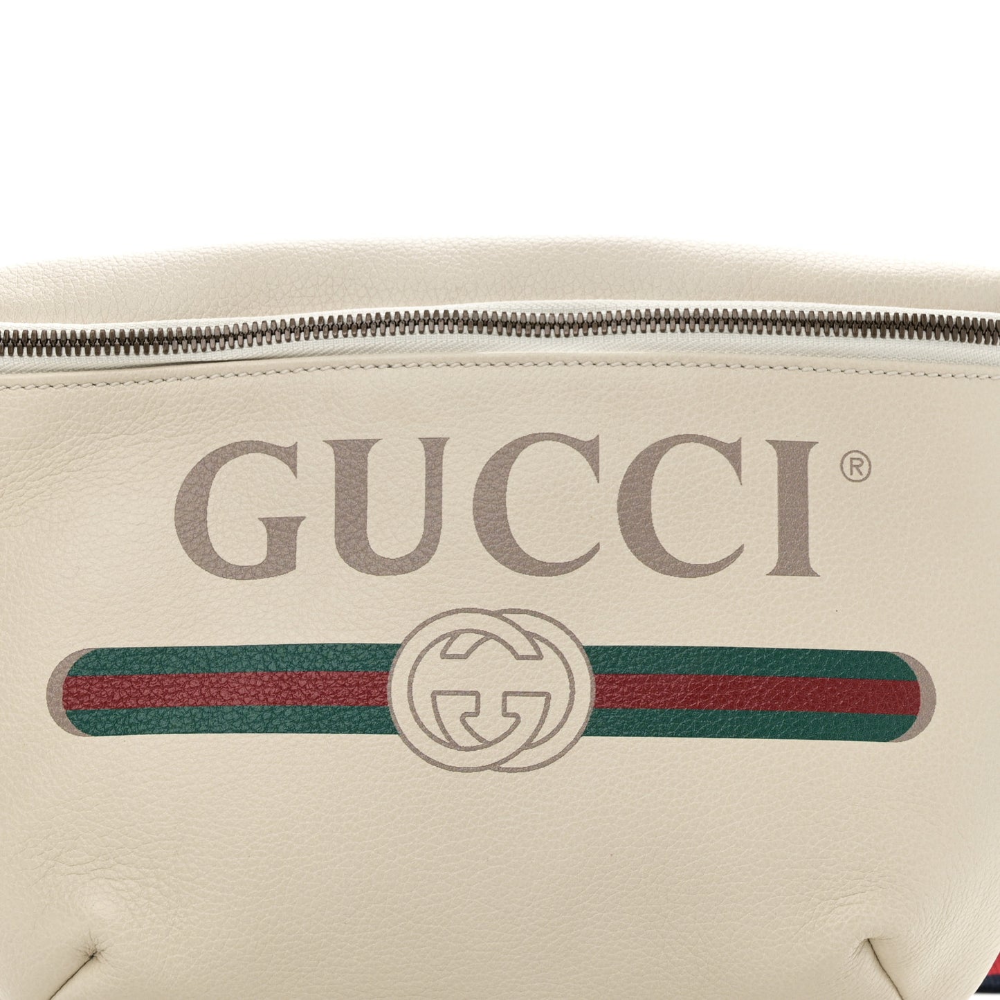 Grained Calfskin Logo Belt Bag White