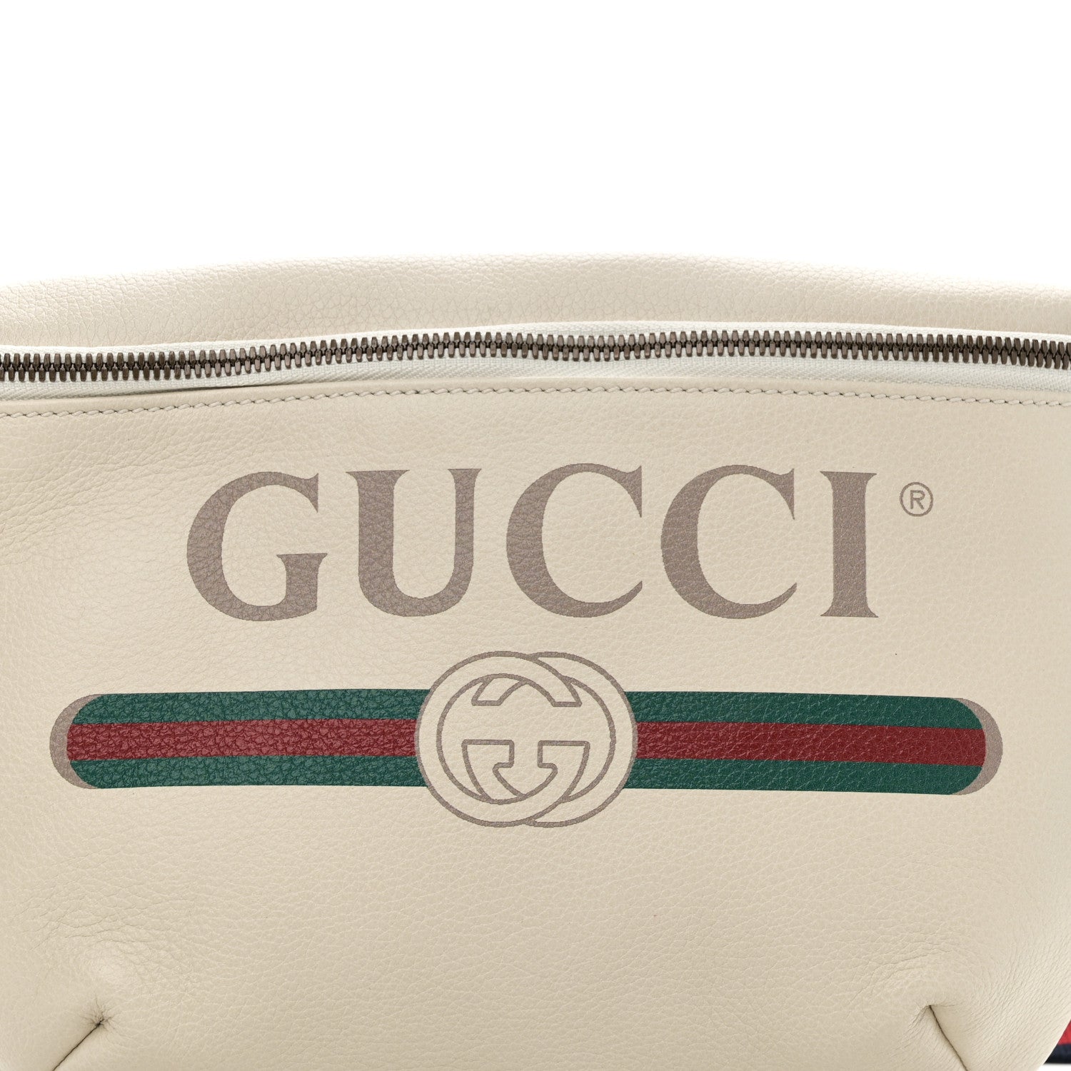 Gucci Grained Calfskin Logo Belt Bag White 8 of 10