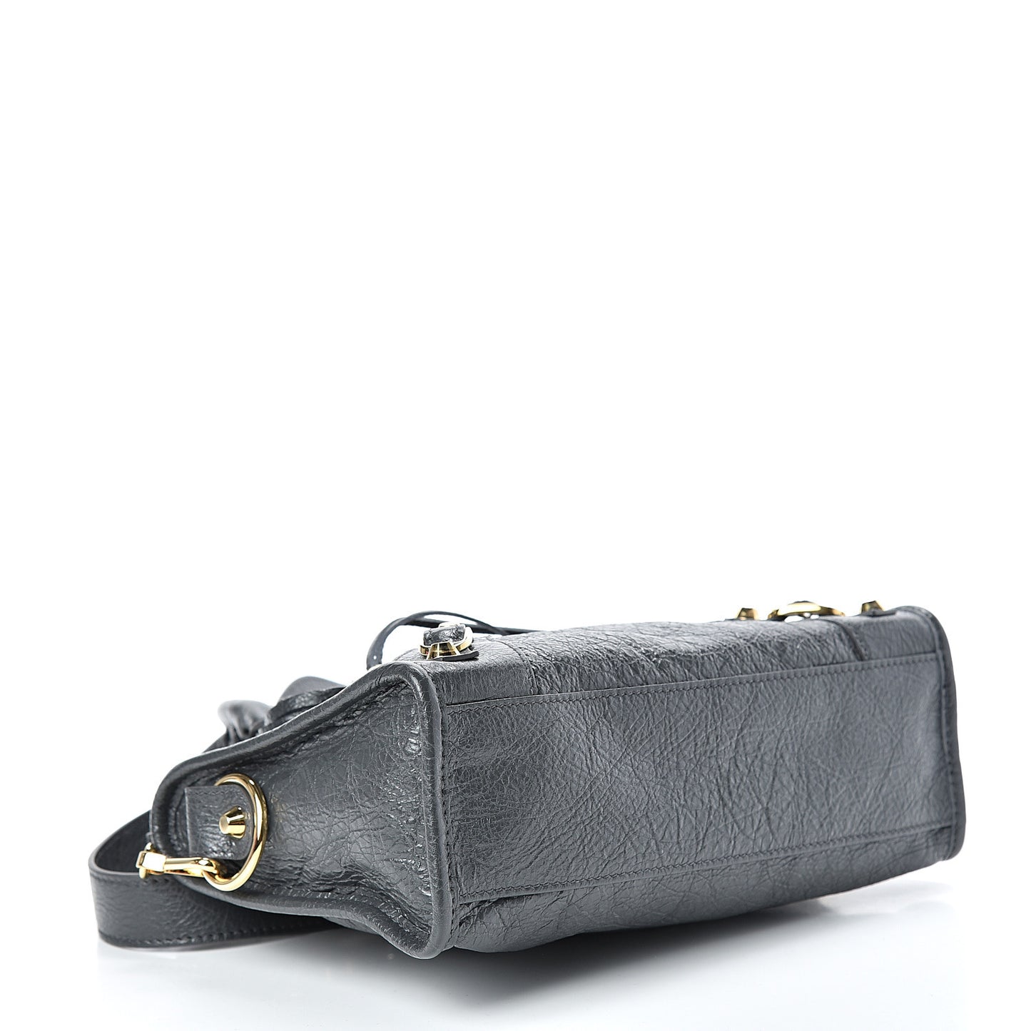Agneau Classic Gold Hardware Mini City Gris Fossile