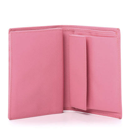 Prada Saffiano Metal Bi-Fold Wallet Begonia 5 of 9