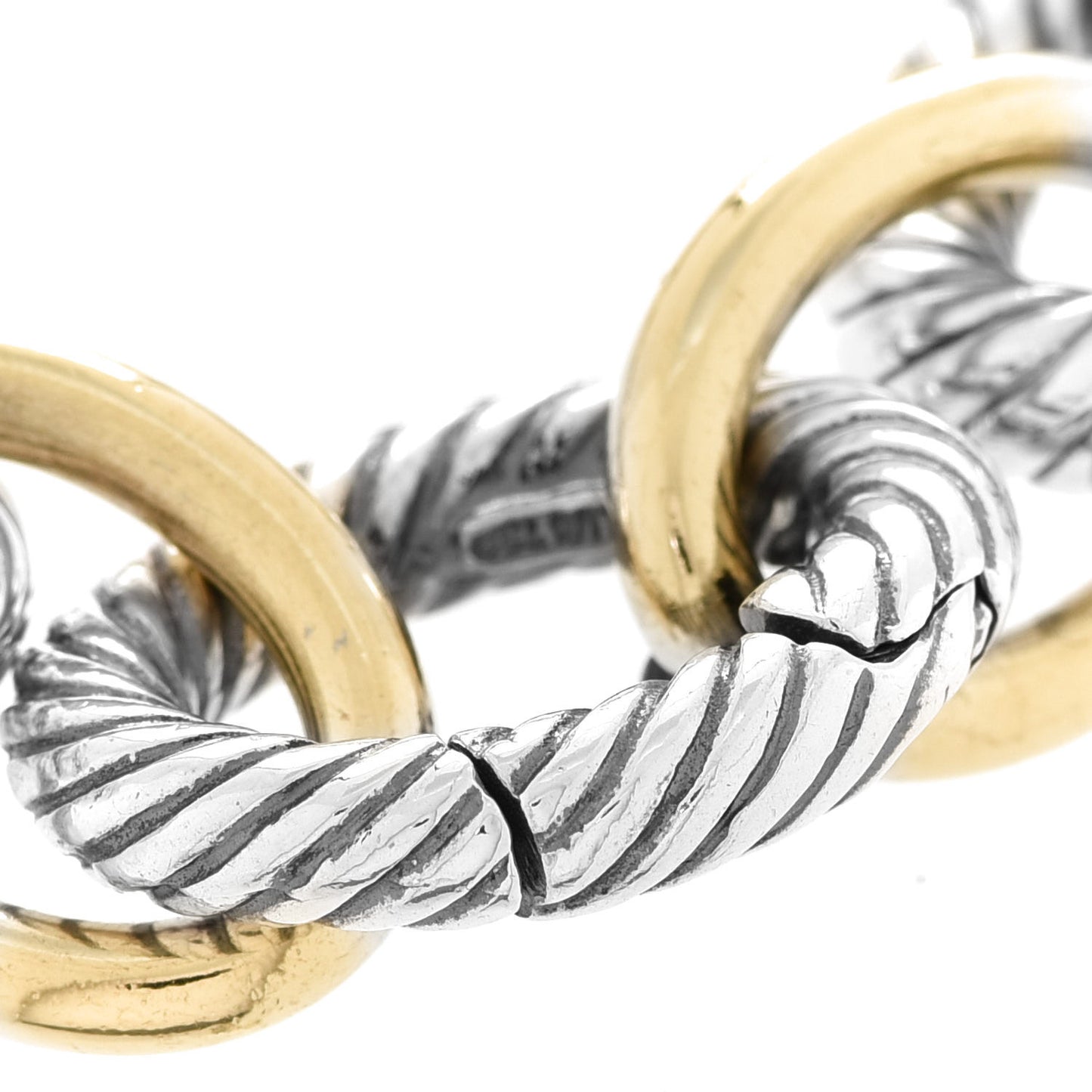 Sterling Silver 18K Yellow Gold 17mm Extra Large Oval Link Bracelet