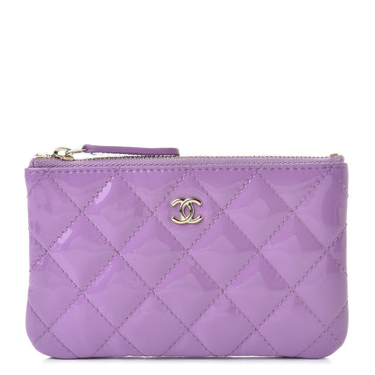 Chanel Patent Quilted Small Cosmetic Case Purple 1 of 8