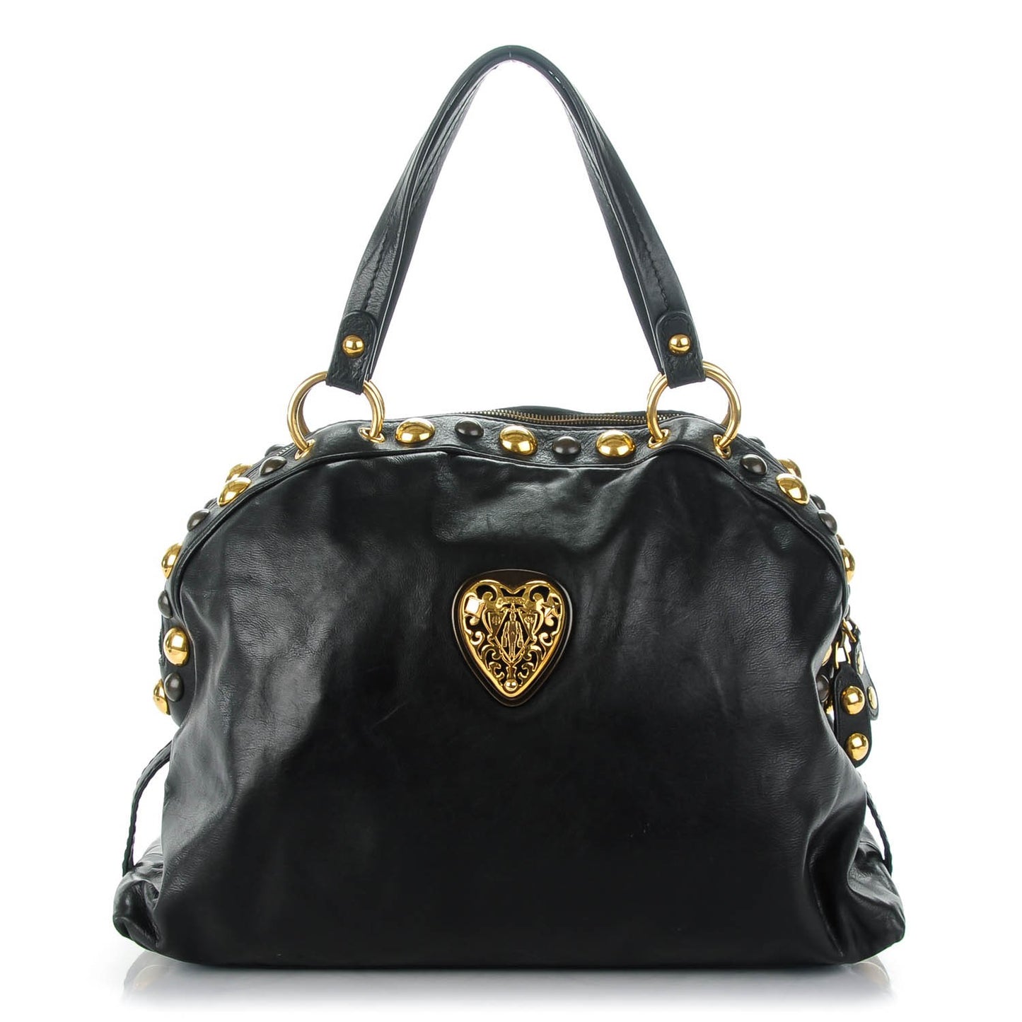 Calfskin Large Babouska Dome Satchel Black
