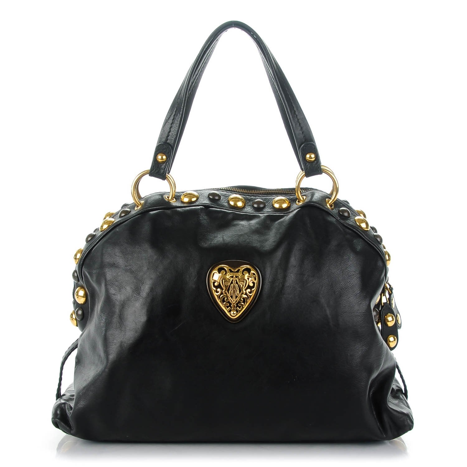 Gucci Calfskin Large Babouska Dome Satchel Black 1 of 7