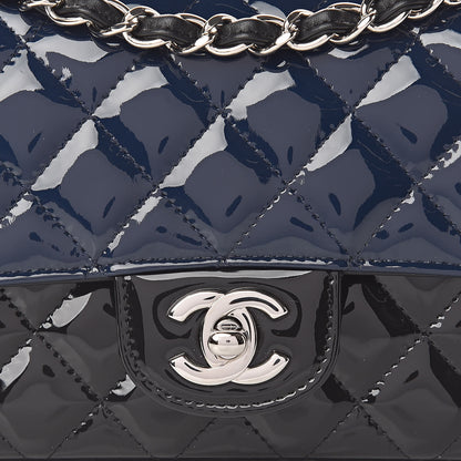 Chanel Patent Calfskin Quilted Mini Rectangular Flap Navy Blue Black 8 of 10