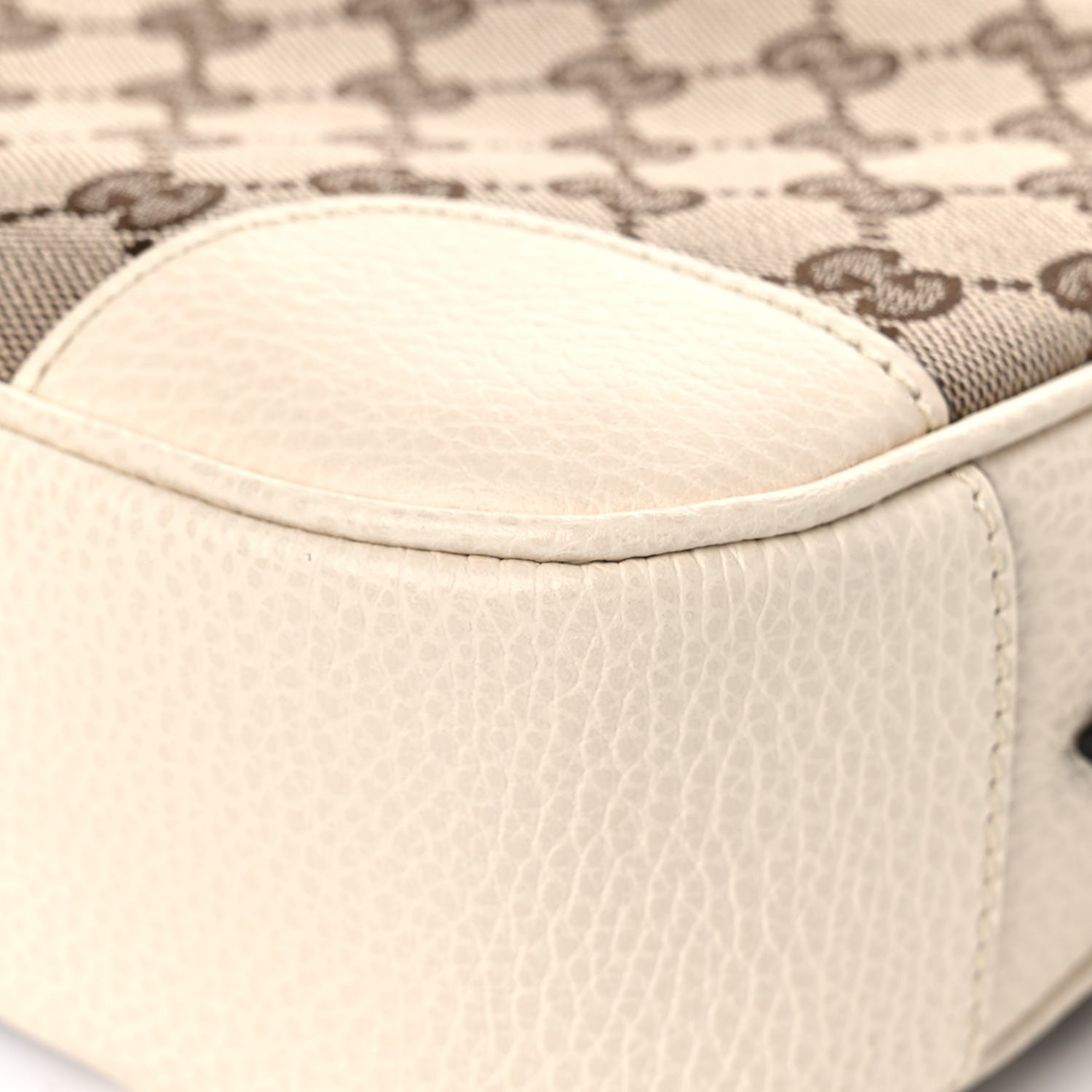 Gucci Monogram Dollar Calfskin Mini Bree Messenger Bag Beige Ebony Avoire 12 of 12