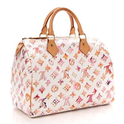 Louis Vuitton Watercolor Aquarelle Speedy 35 White 3 of 10