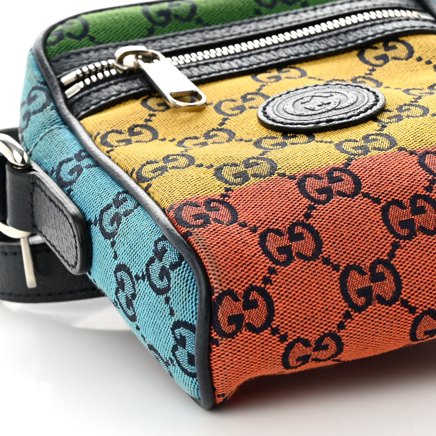 Monogram Multicolor Mini Retro Interlocking G Messenger Blue Rainbow Light Blue