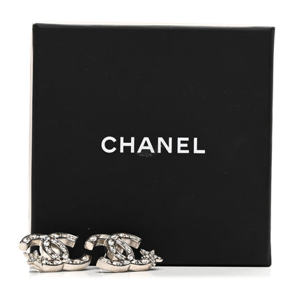Chanel Crystal CC Starfall Earrings Silver 5 of 5