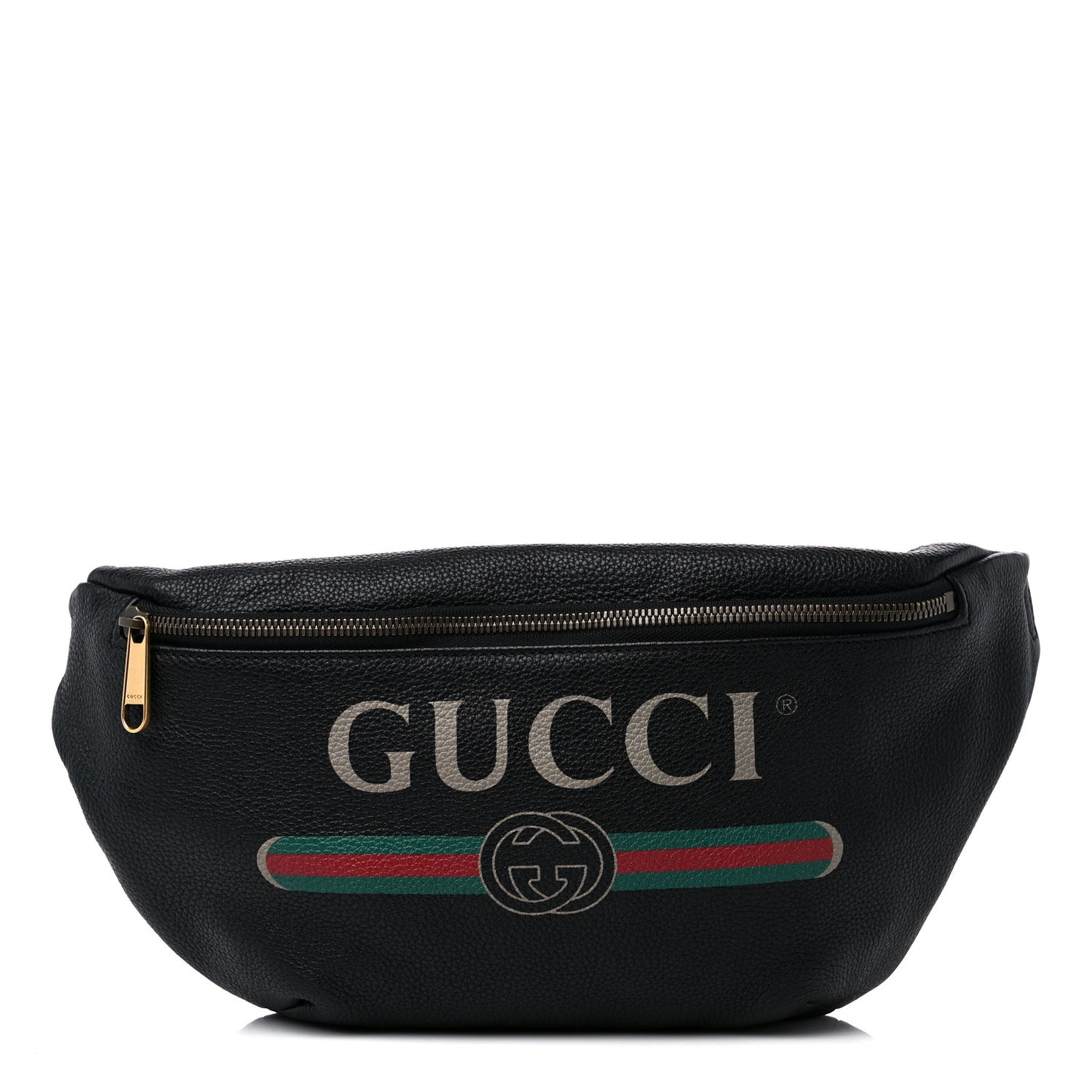 Grained Calfskin Logo Belt Bag Black