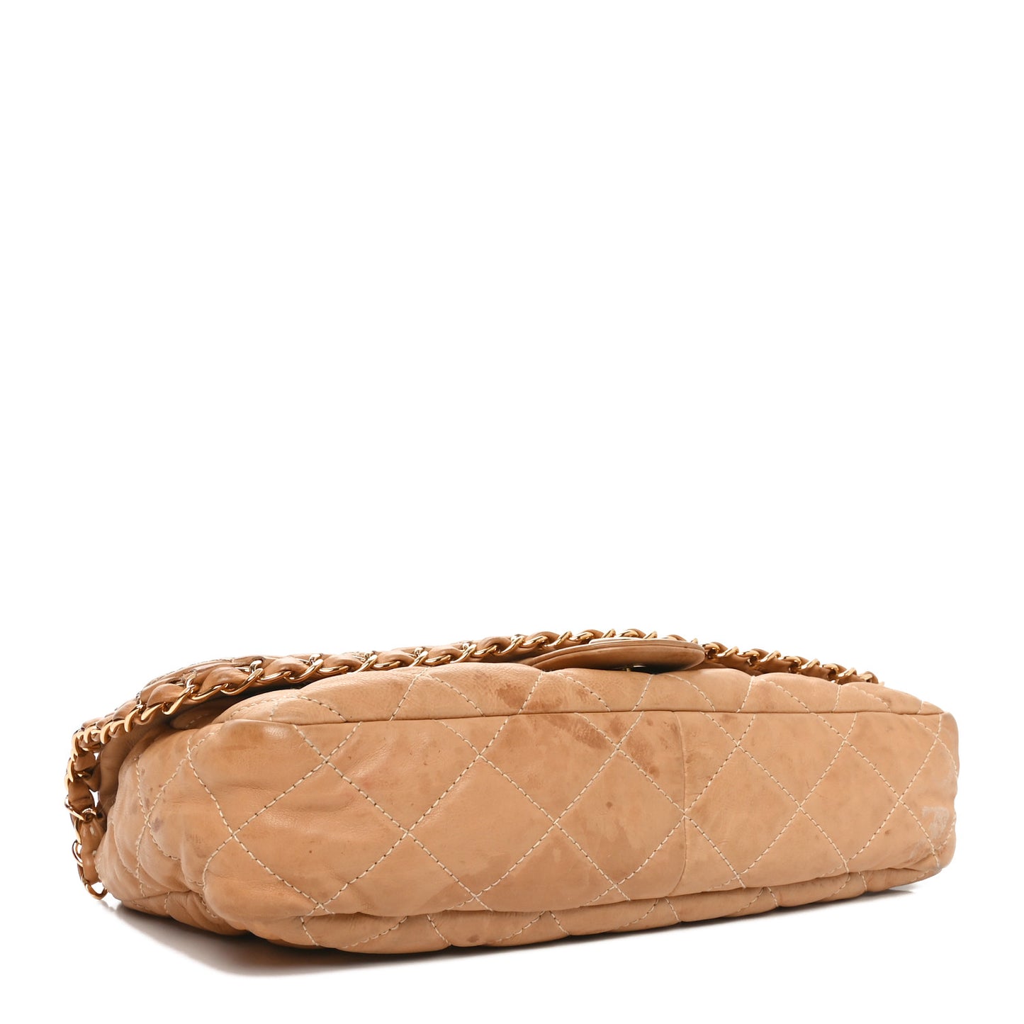 Calfskin Quilted Medium Chain Me Flap Light Beige