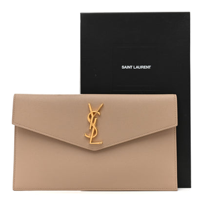 Saint Laurent Grain De Poudre Uptown Pouch Dark Beige 13 of 13