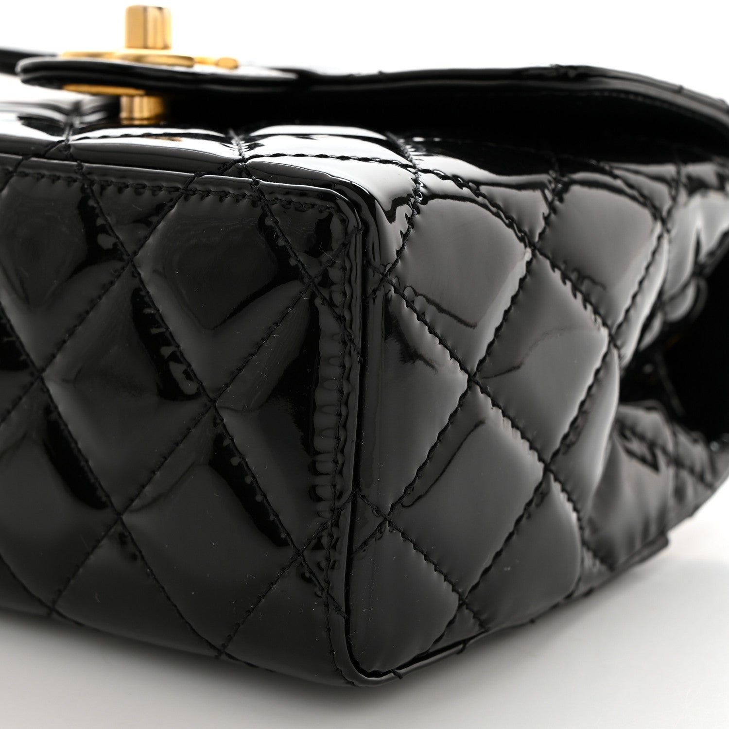 Chanel Patent Calfskin Quilted Mini Square Flap Black 10 of 10