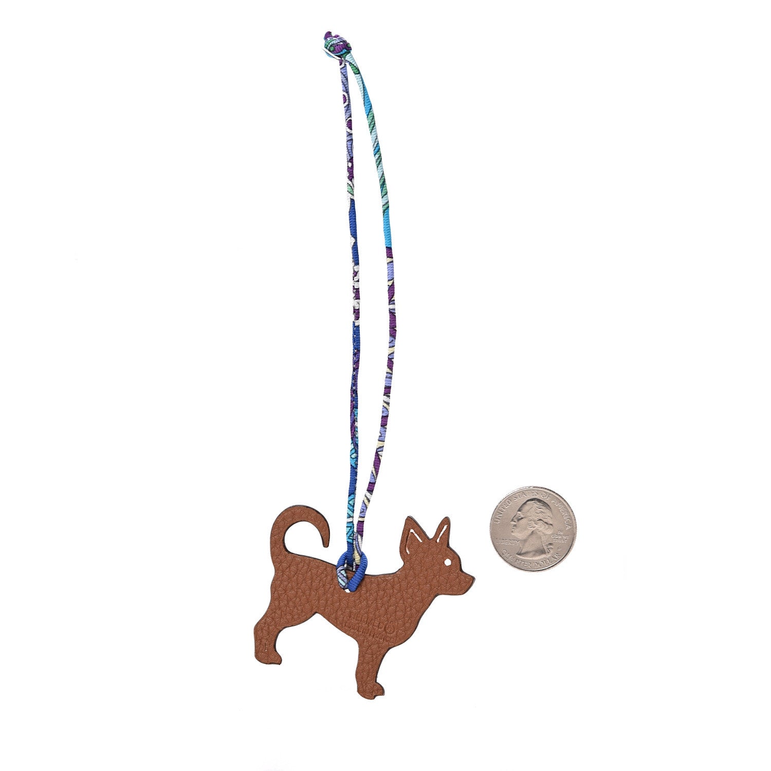 Hermes Togo Epsom Petit H Chihuahua Bag Charm Alezan Feu 2 of 4