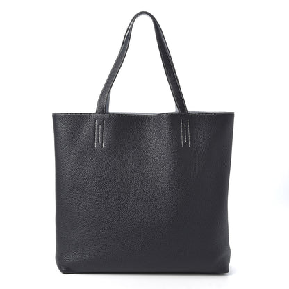 Hermes Taurillon Clemence Double Sens 36 Reversible Tote Bleu Lin Bleu Obscur 2 of 15
