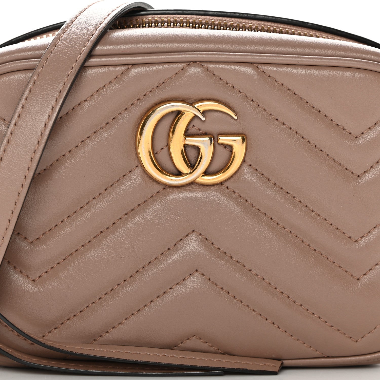 Gucci Calfskin Matelasse Mini GG Marmont Chain Shoulder Bag Porcelain Rose 8 of 14