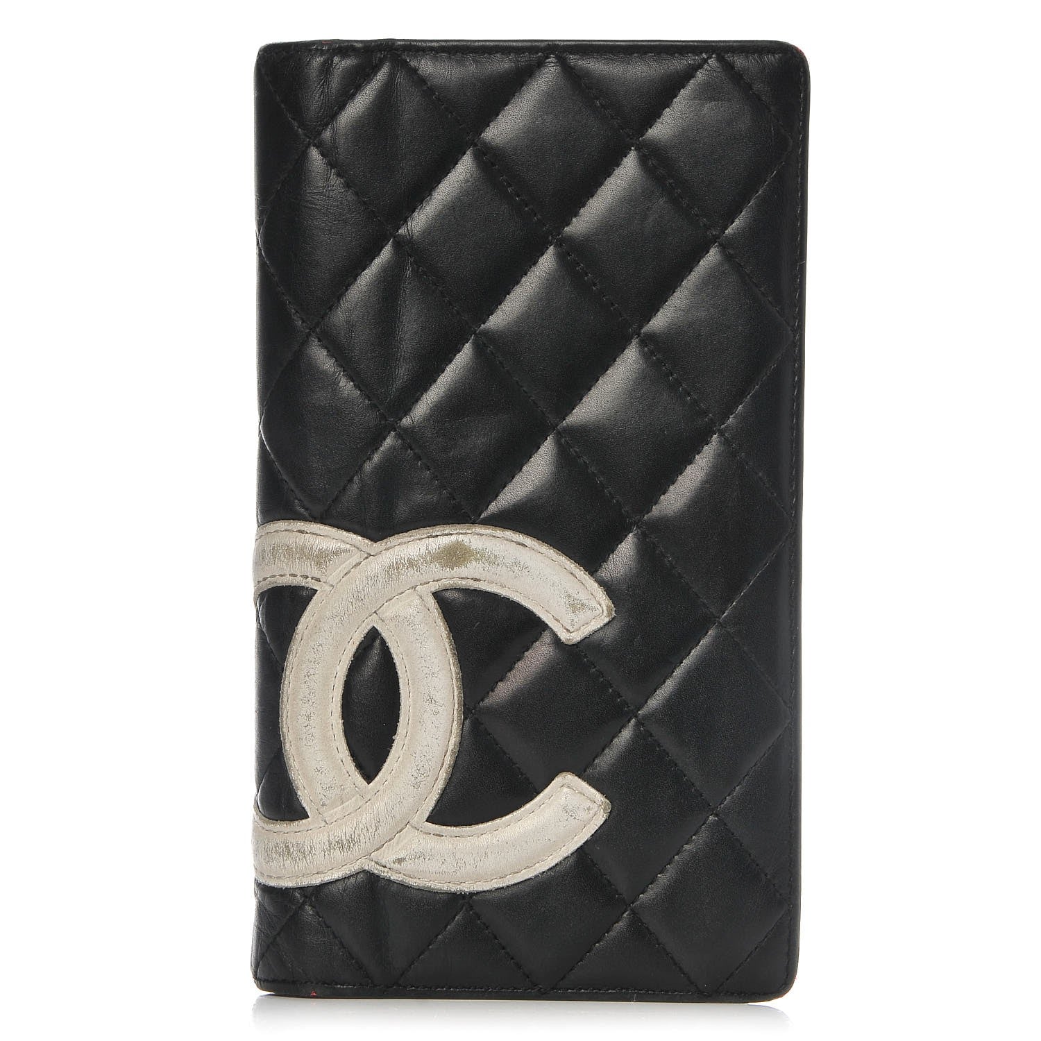 Chanel Calfskin Quilted Cambon Yen Wallet Black White 1 of 19