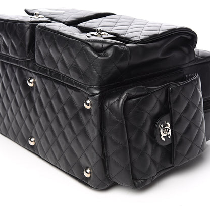 Chanel Calfskin Quilted XL Cambon Multipocket Reporter Black White 11 of 18