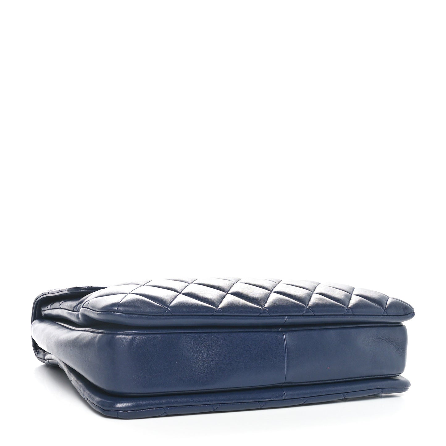 Lambskin Quilted Large Trendy CC Flap Dual Handle Bag Navy Blue