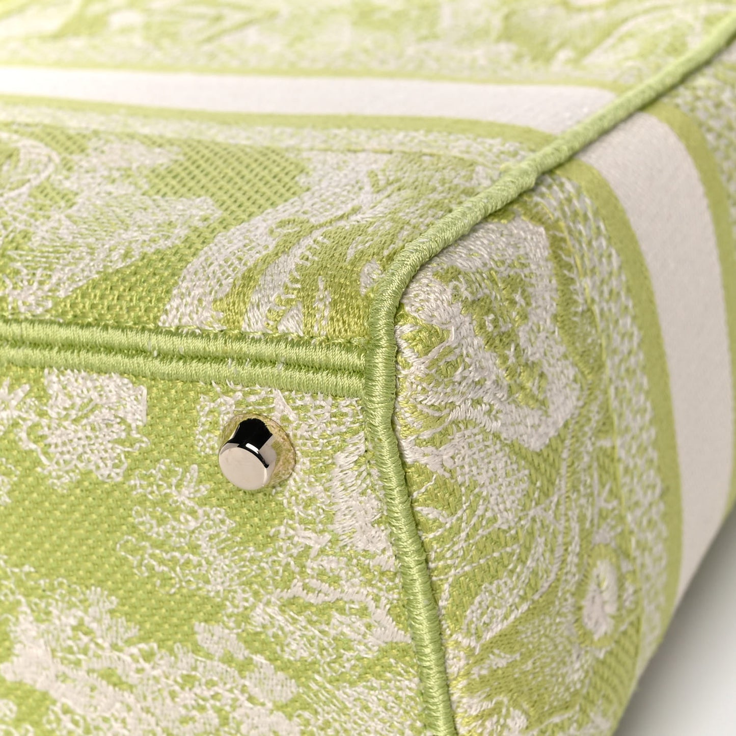 Canvas Toile De Jouy Reverse Embroidered Medium Lady D-Lite Green