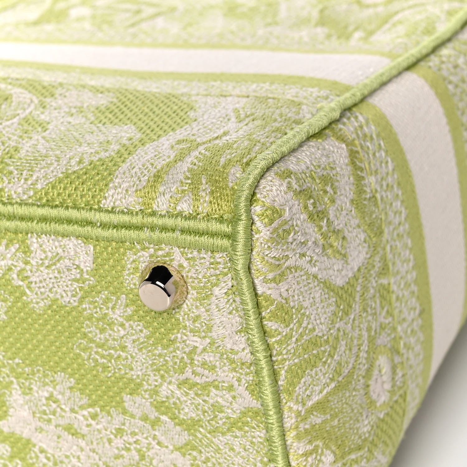 Christian Dior Canvas Toile De Jouy Reverse Embroidered Medium Lady D-Lite Green 13 of 14