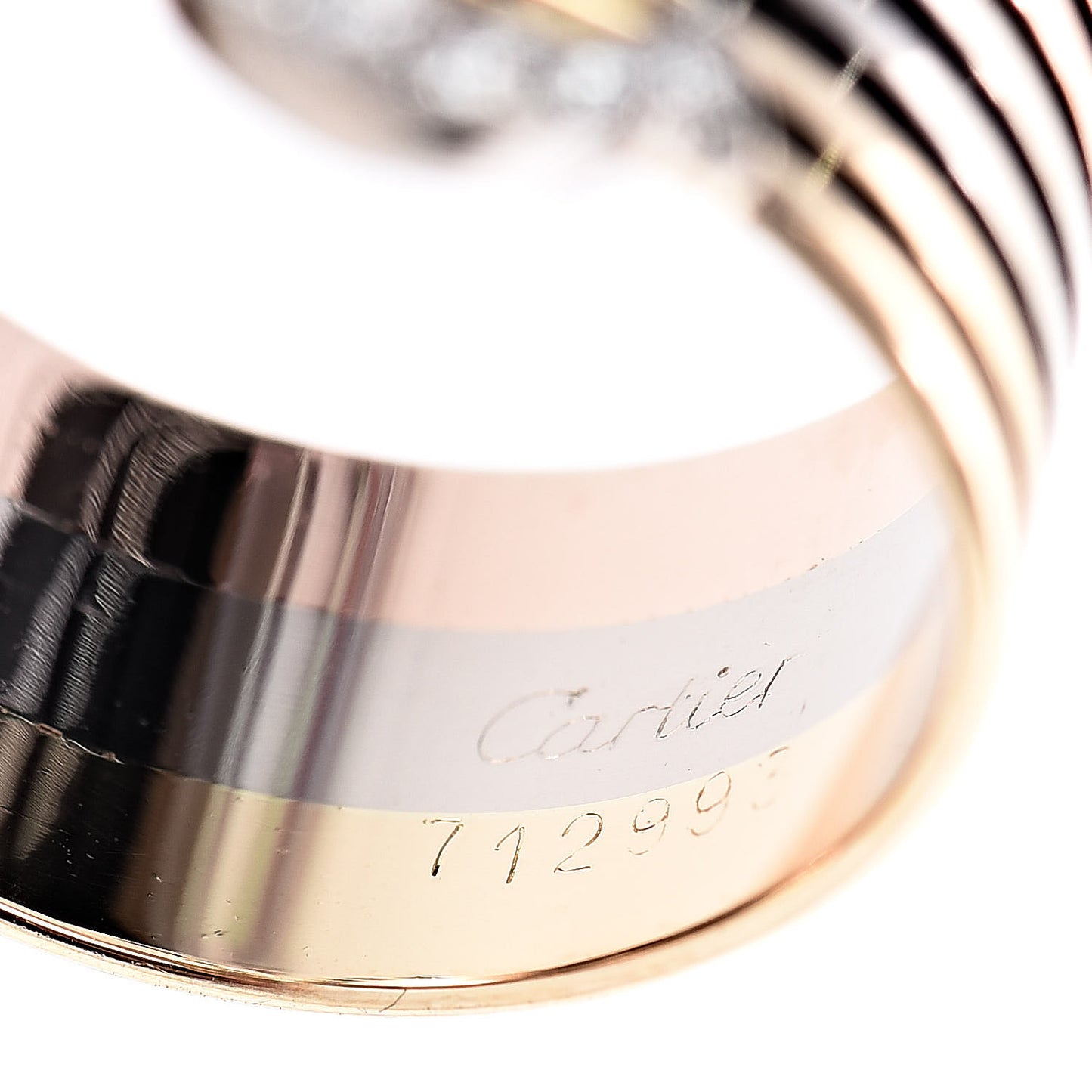18K Pink Yellow White Gold Diamond C De Ring 57 7.5