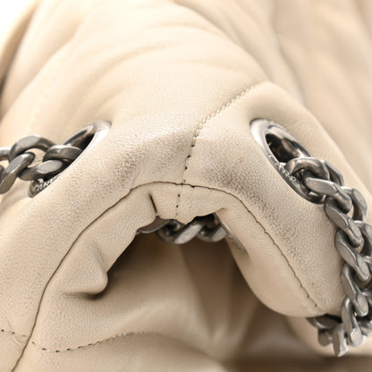 Saint Laurent Lambskin Quilted Small Loulou Puffer Monogram Chain Satchel Blanc Vintage 13 of 21