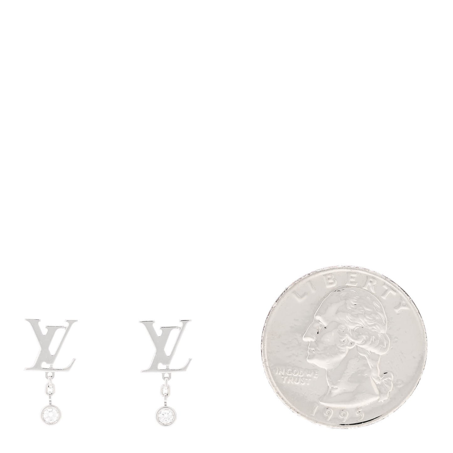 18K White Gold Diamond Idylle Blossom LV Stud Earrings