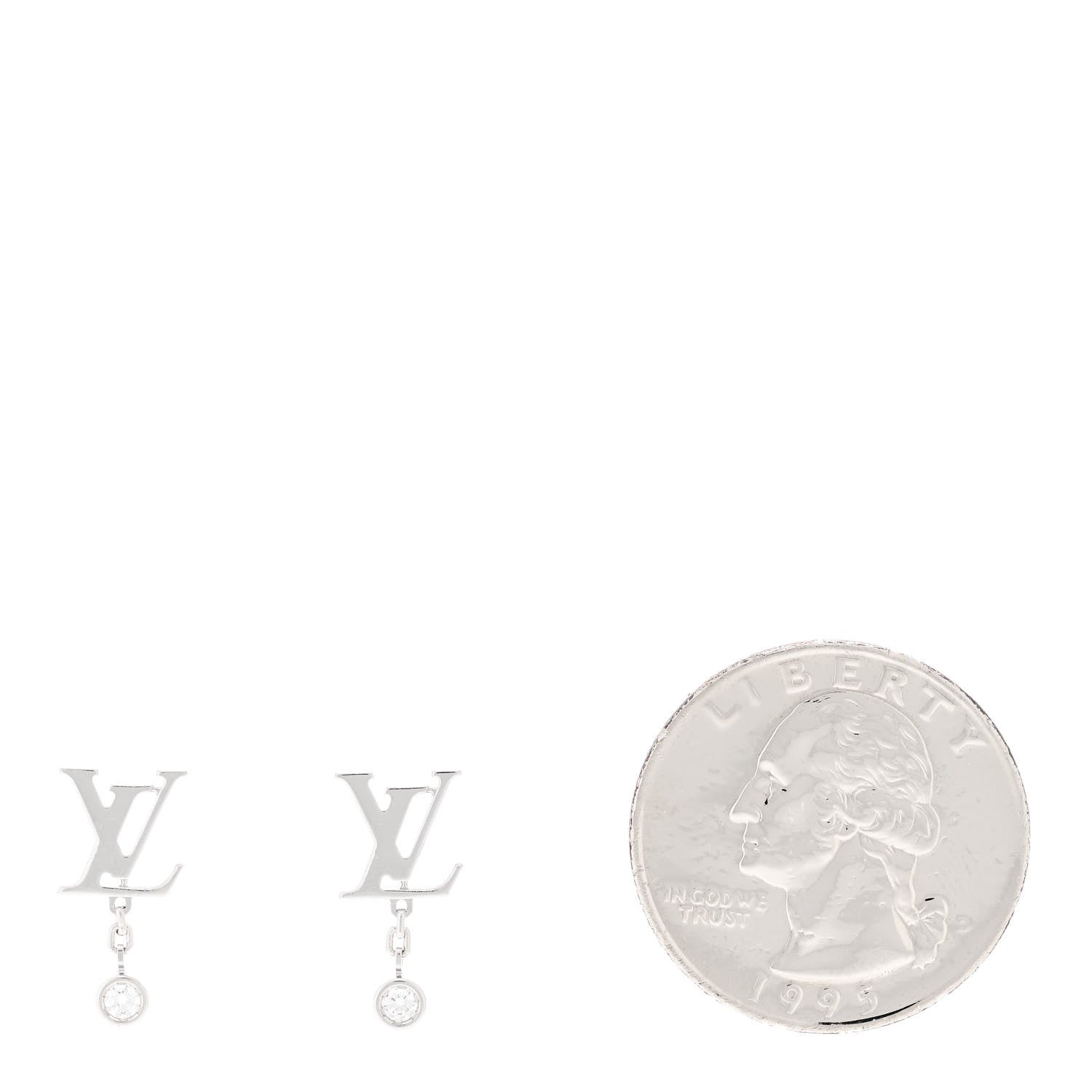 Louis Vuitton 18K White Gold Diamond Idylle Blossom LV Stud Earrings 2 of 6