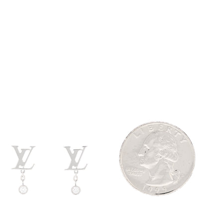 Louis Vuitton 18K White Gold Diamond Idylle Blossom LV Stud Earrings 2 of 6
