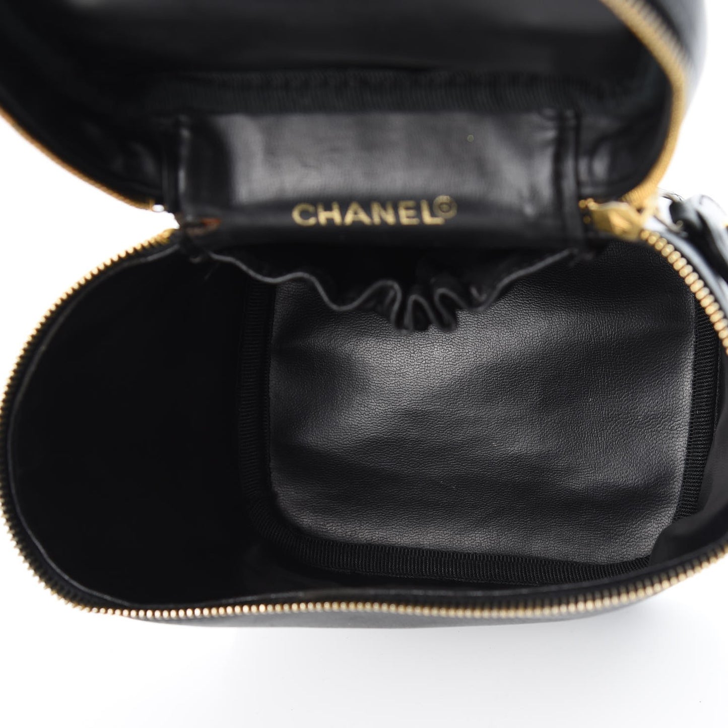 Lambskin Vanity Cosmetic Case Black