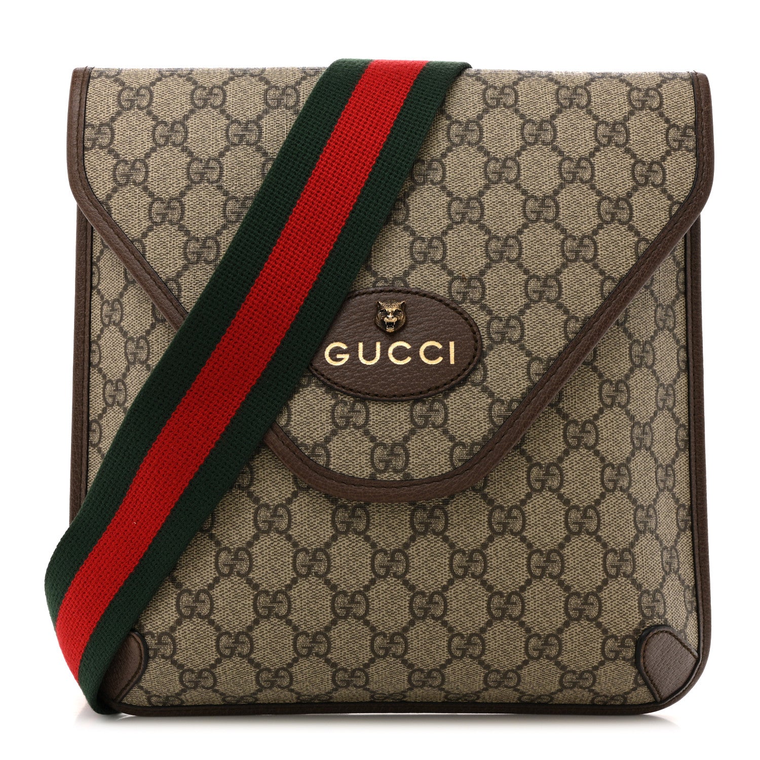 Gucci GG Supreme Monogram Web Medium Neo Vintage Flap Messenger Bag Beige New Acero 1 of 11