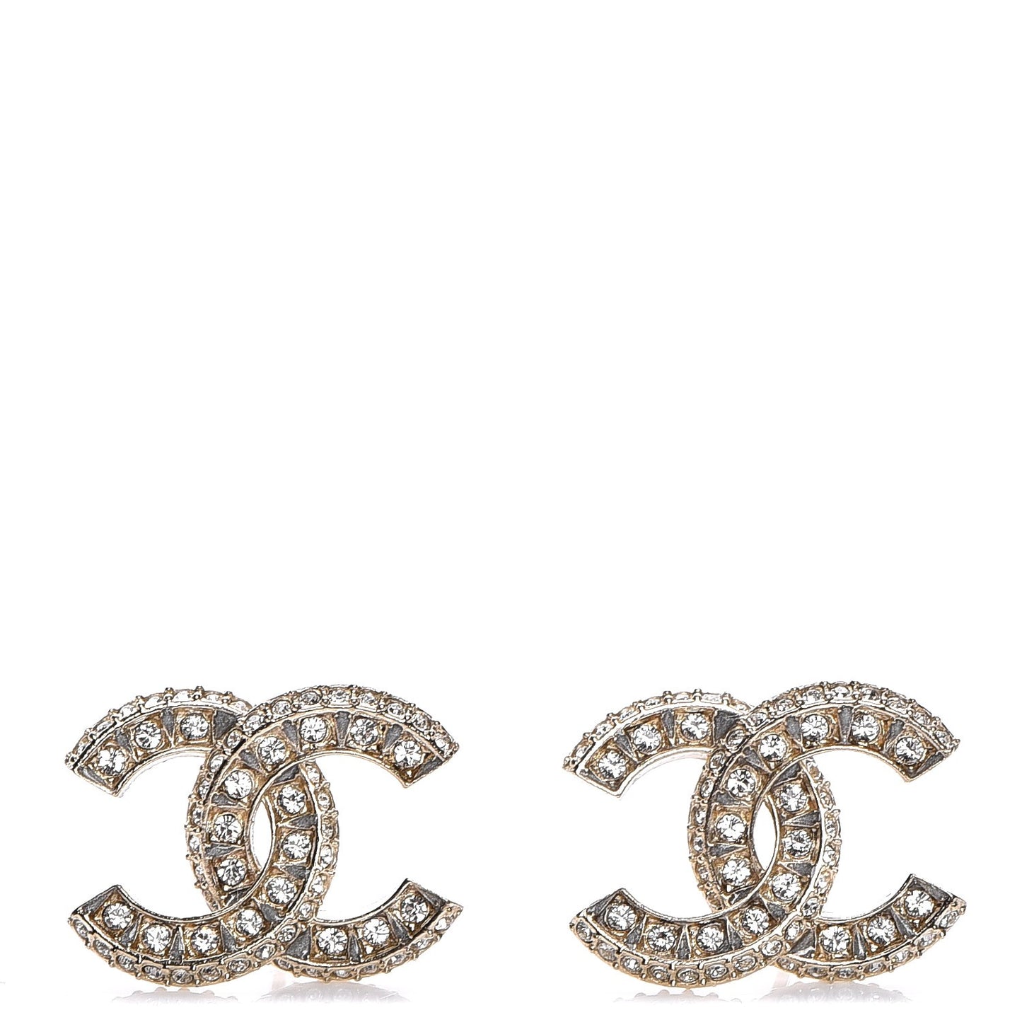 Crystal CC Earrings Gold