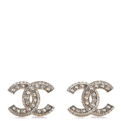 Chanel Crystal CC Earrings Gold 1 of 5