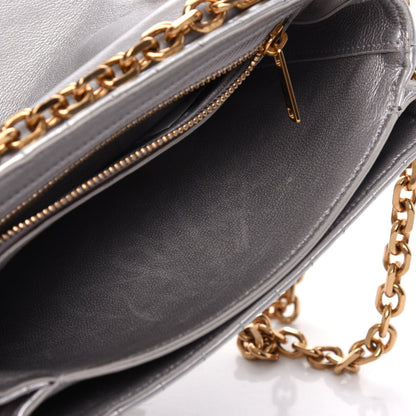 Celine Laminated Calfskin Quilted Medium C Bag Silver 9 of 10