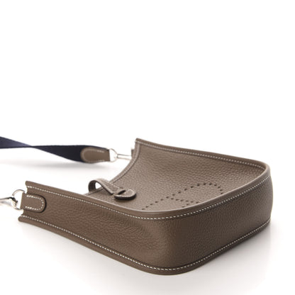 Hermes Taurillon Clemence Amazone Evelyne TPM Etoupe Bleu Indigo 3 of 10