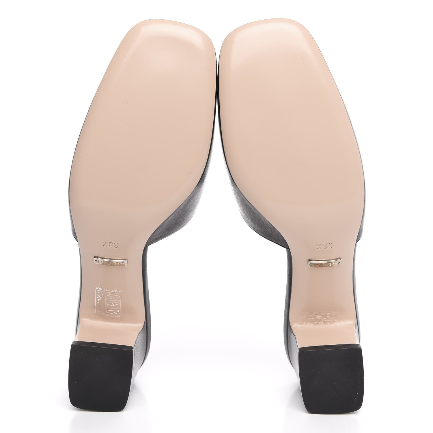 Gucci Malaga Kid Crystal Square G Madelyn Mules 38.5 Black 5 of 9