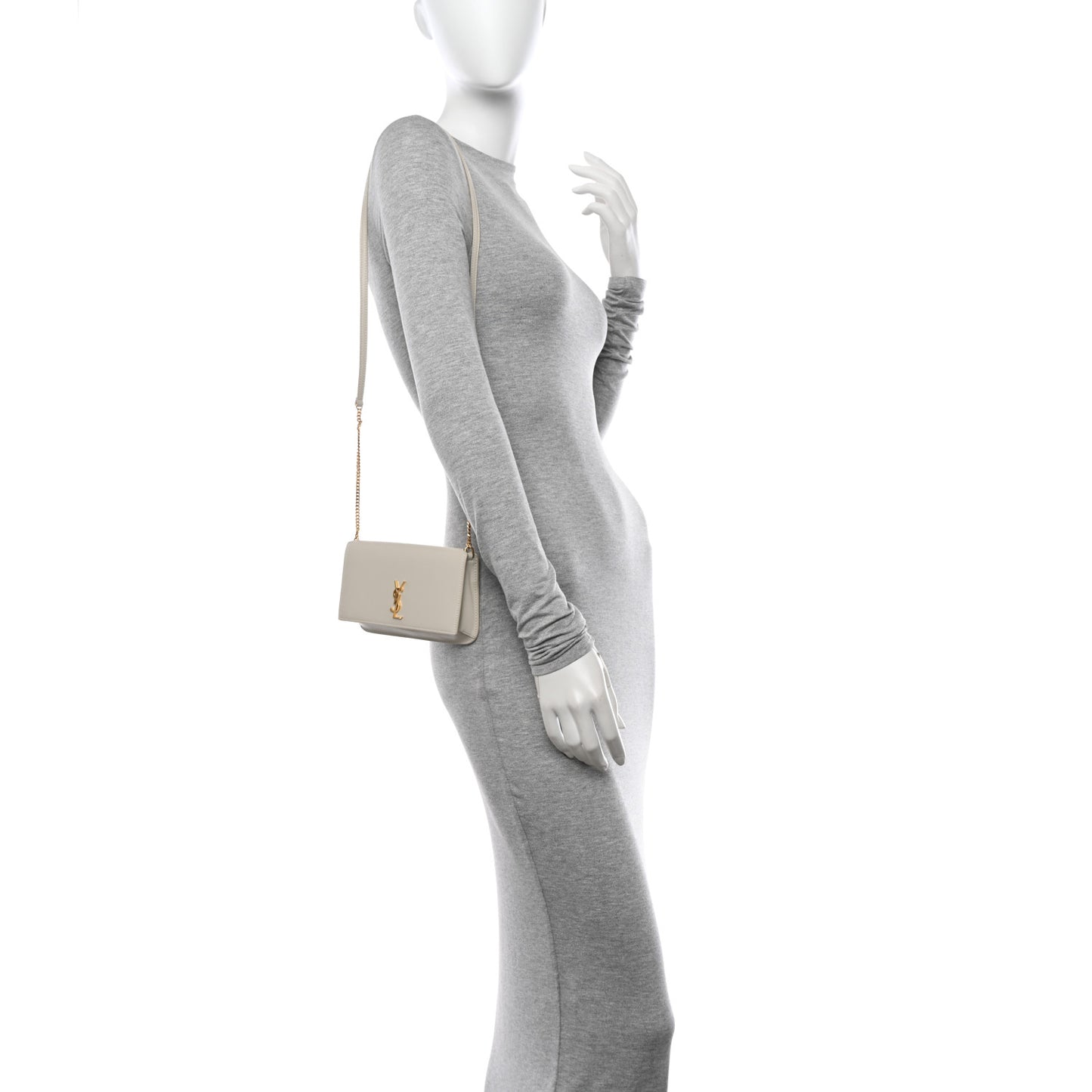 Smooth Calfskin Monogram Phone Holder Crossbody Crema Soft