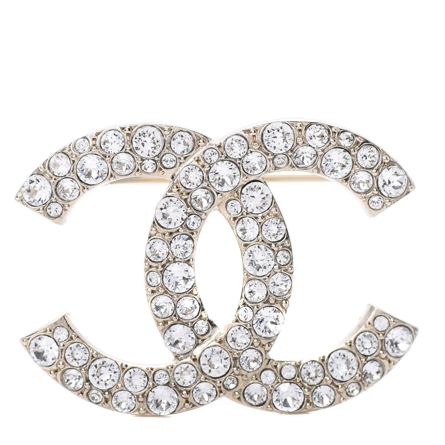 Chanel Crystal Palais Garnier CC Brooch Gold 1 of 5