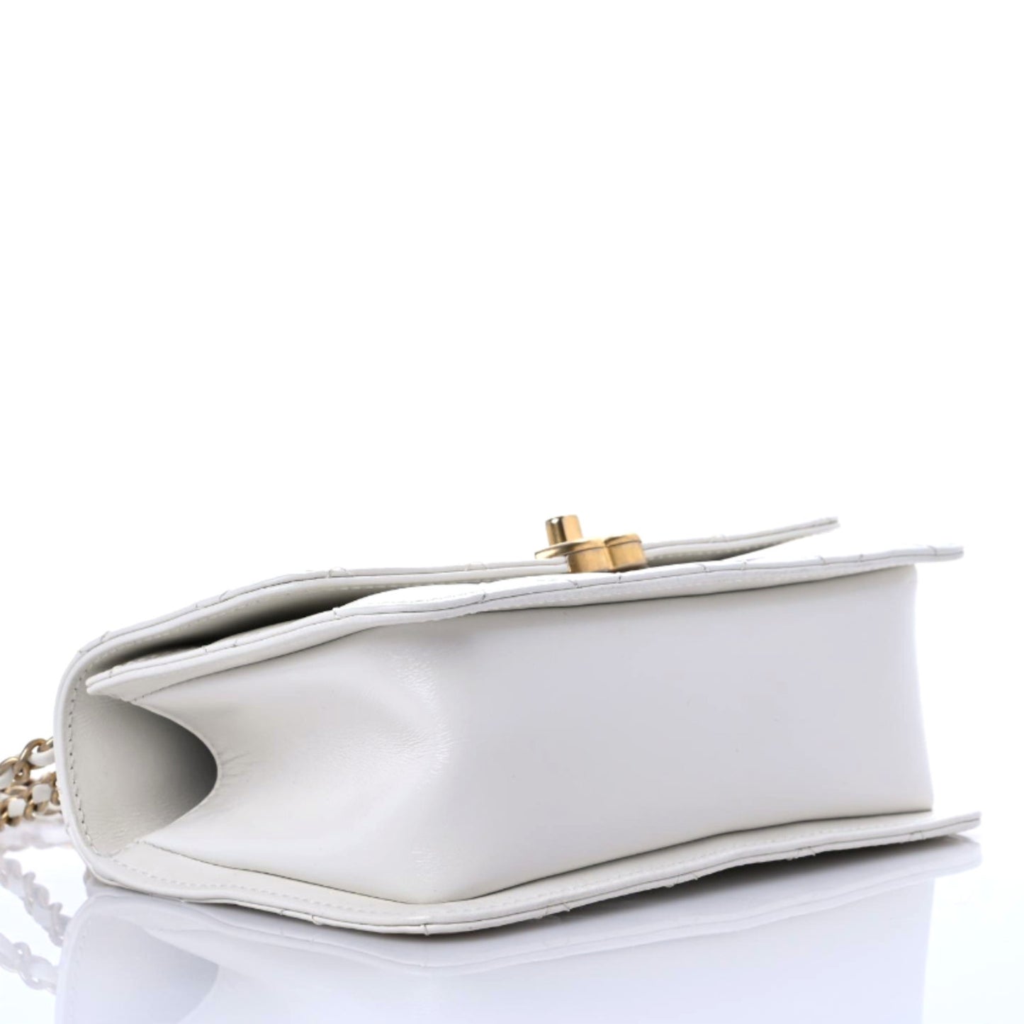 Calfskin Quilted Mini Perfect Fit Flap White