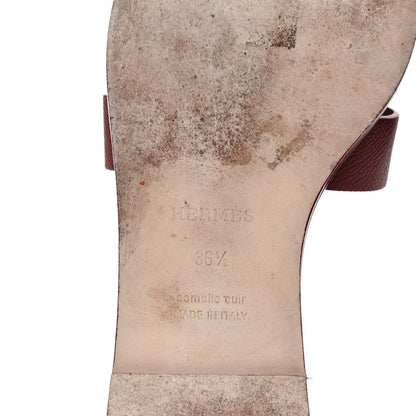 Hermes Epsom Santorini Sandals 36.5 Rouge H 15 of 17