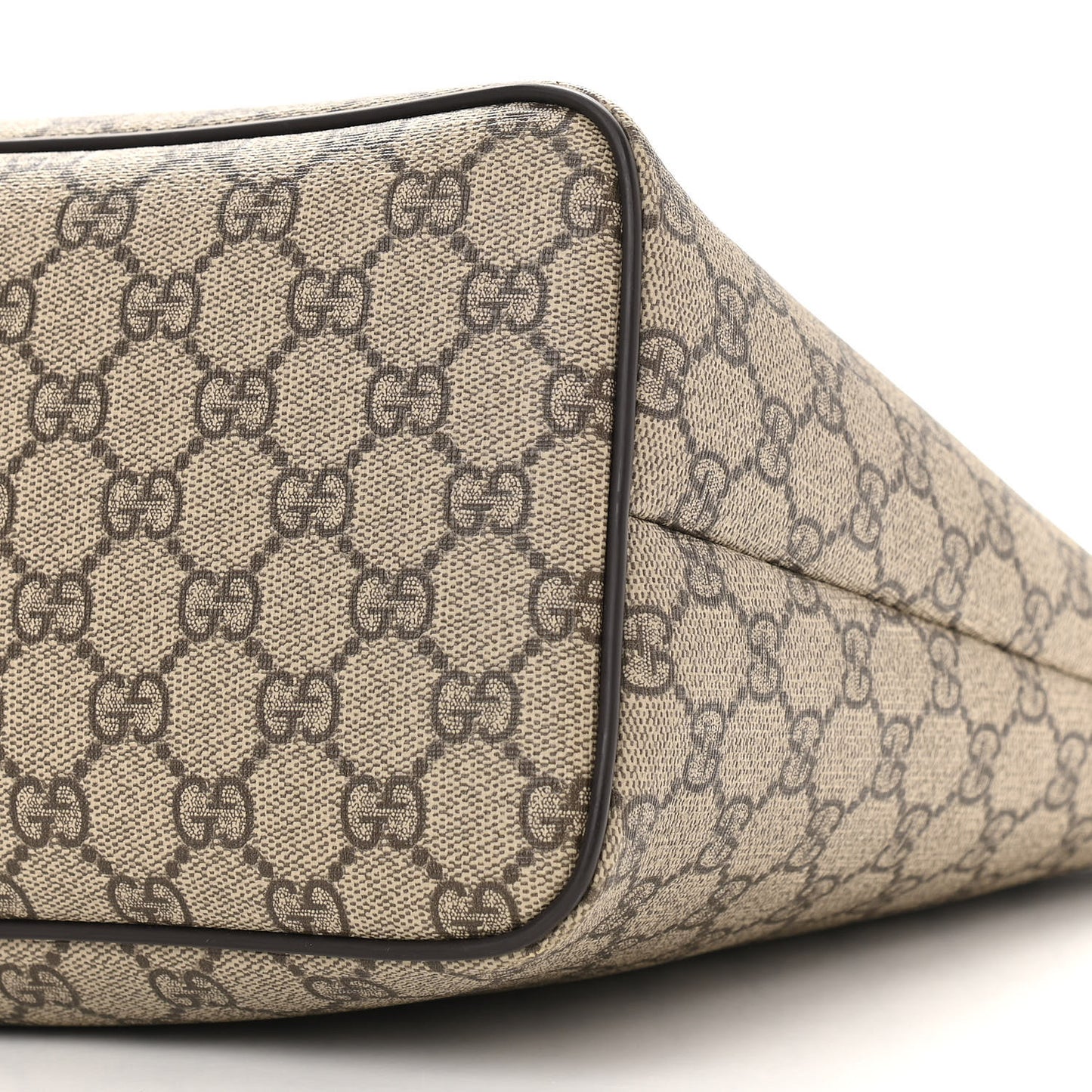 GG Supreme Monogram Medium Zippered Tote Dark Brown
