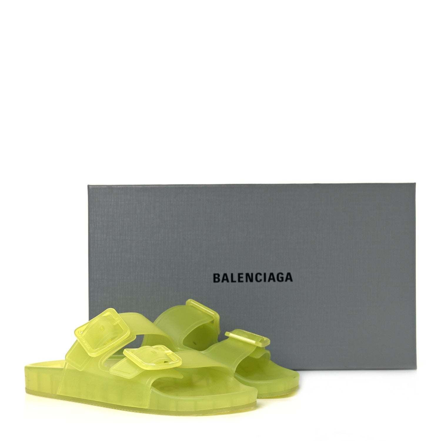 Balenciaga Technical Polyurethane Mallorca Slide Sandals 38 Fluo Yellow 7 of 7