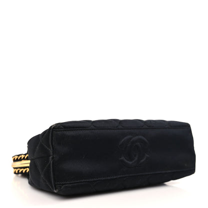 Chanel Satin Quilted Kisslock Clutch Black 4 of 9