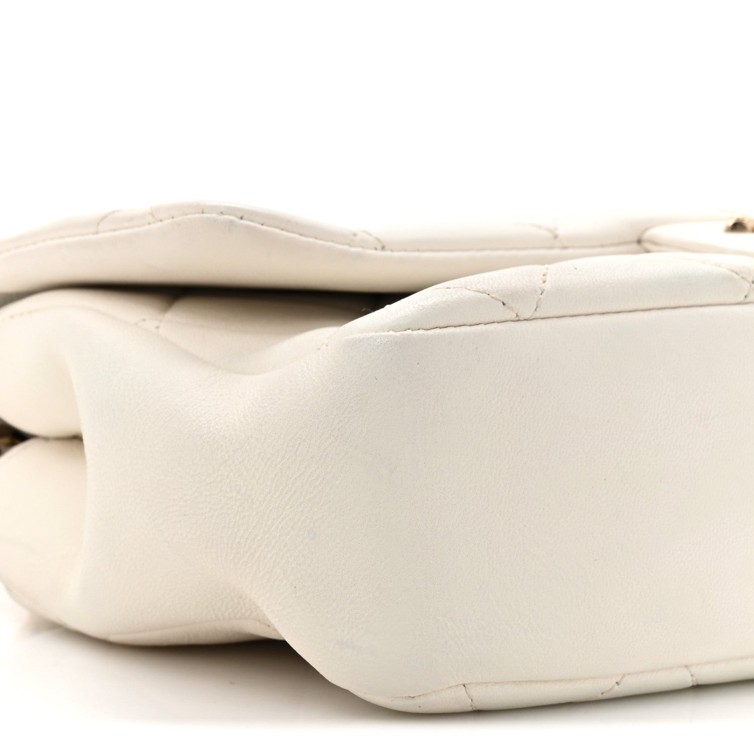 Chanel Lambskin Quilted Resin Bi-Color Chain Flap Bag White 9 of 14